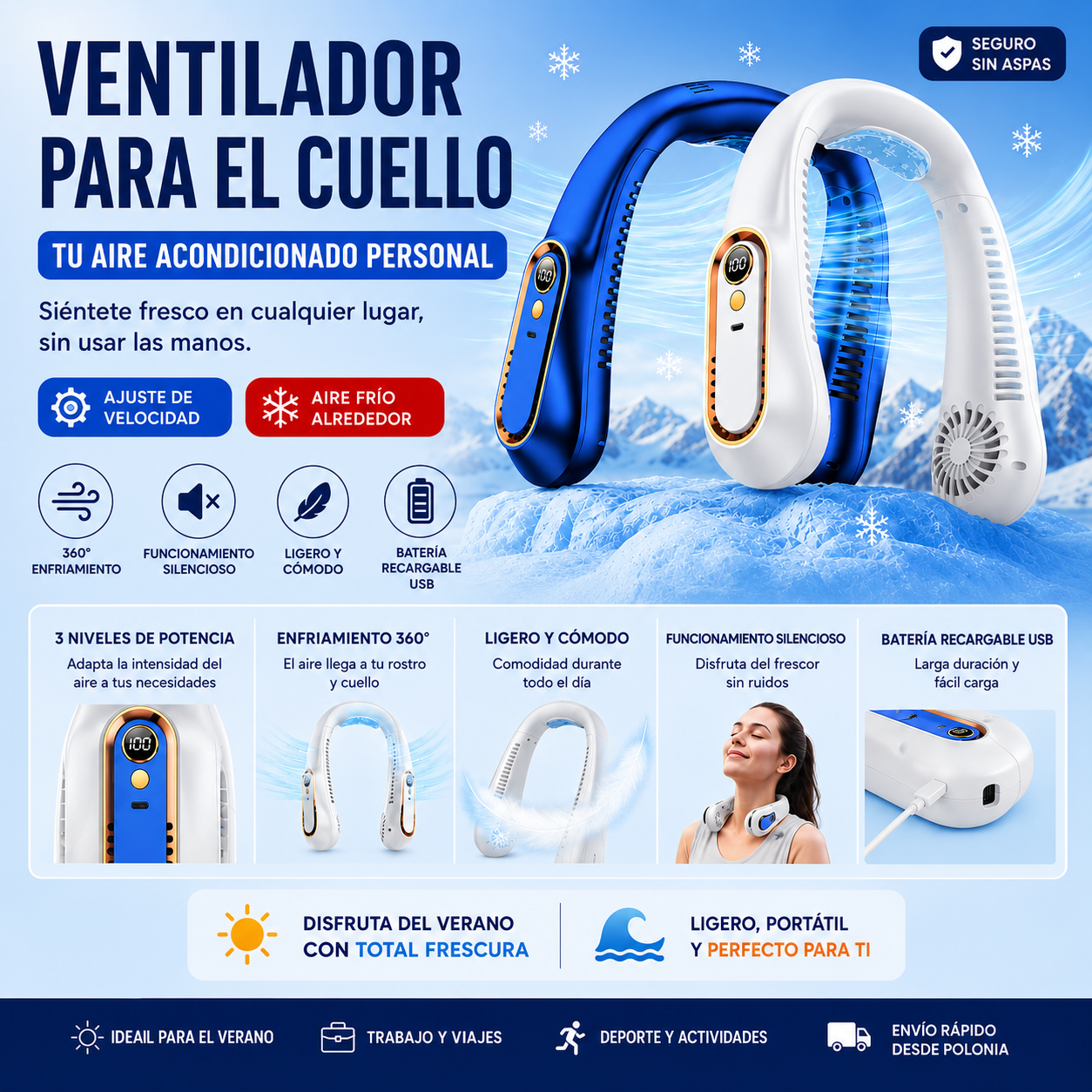 Ventilador personal de 360°