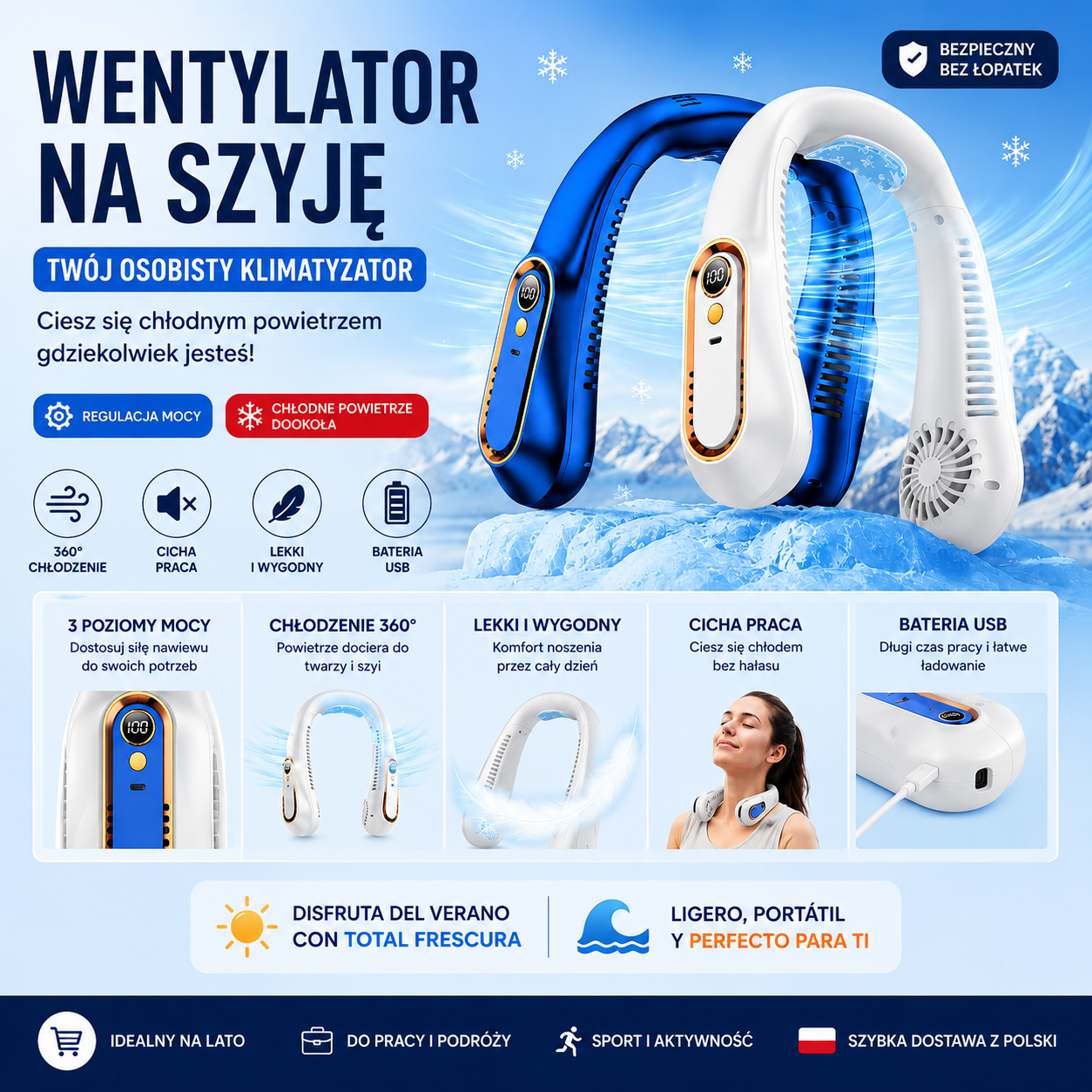 Ventilador personal de 360°